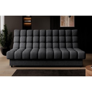 Canapé 3 places convertible CLARO en tissu gris foncé, angle droit