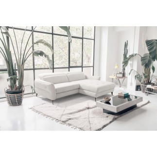 Canapé d'angle convertible en tissu luxe 5 places