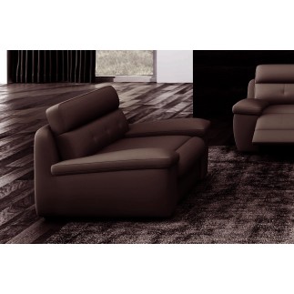 Fauteuil 1 place relaxation en cuir italien OLSEN , chocolat