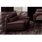 Fauteuil 1 place relaxation en cuir italien OLSEN , chocolat