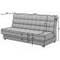 Canapé 3 places convertible CLARO en tissu gris foncé, angle droit Canapé 3 places convertible CLARO en tissu gris foncé, angle droit