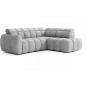 Canapé d'angle profondeur réglable FASANO velours Luxe gris clair, 5 places, angle droit (vu de face) Canapé d'angle profondeur réglable FASANO velours Luxe gris clair, 5 places, angle droit (vu de face)
