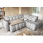 Canapé d'angle profondeur réglable FASANO velours Luxe gris clair, 5 places, angle droit (vu de face) Canapé d'angle profondeur réglable FASANO velours Luxe gris clair, 5 places, angle droit (vu de face)