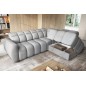 Canapé d'angle profondeur réglable FASANO velours Luxe gris clair, 5 places, angle droit (vu de face) Canapé d'angle profondeur réglable FASANO velours Luxe gris clair, 5 places, angle droit (vu de face)