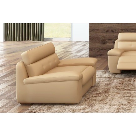 Fauteuil 1 place relaxation en cuir italien OLSEN , beige