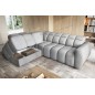 Canapé d'angle profondeur réglable FASANO velours Luxe gris clair 5 places, angle gauche (vu de face) Canapé d'angle profondeur réglable FASANO velours Luxe gris clair 5 places, angle gauche (vu de face)