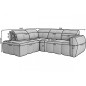 Canapé d'angle profondeur réglable FASANO velours Luxe gris clair 5 places, angle gauche (vu de face) Canapé d'angle profondeur réglable FASANO velours Luxe gris clair 5 places, angle gauche (vu de face)