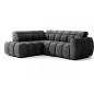 Canapé d'angle profondeur réglable FASANO velours Luxe gris foncé 5 places, angle gauche (vu de face) Canapé d'angle profondeur réglable FASANO velours Luxe gris foncé 5 places, angle gauche (vu de face)