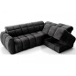 Canapé d'angle profondeur réglable FASANO velours Luxe gris foncé, 5 places, angle droit (vu de face) Canapé d'angle profondeur réglable FASANO velours Luxe gris foncé, 5 places, angle droit (vu de face)