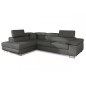 Canapé d'angle convertible - en tissu luxe 5 places ANNECY TISSU, couleur gris, angle gauche