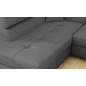 Canapé d'angle convertible - en tissu luxe 5 places ANNECY TISSU, couleur gris, angle gauche