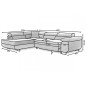 Canapé d'angle convertible - en tissu luxe 5 places ANNECY TISSU, couleur gris, angle gauche