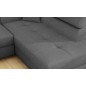 Canapé d'angle convertible - en tissu luxe 5 places, ANNECY TISSU, couleur gris, angle DROIT