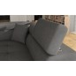 Canapé d'angle convertible - en tissu luxe 5 places, ANNECY TISSU, couleur gris, angle DROIT