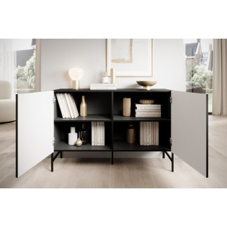 Beau buffet noir de qualité avec rangement, RAFI