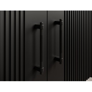 Beau buffet noir de qualité avec rangement, RAFI