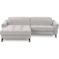 Canapé d'angle convertible en tissu luxe 5 places, MANCINI, coffre, gris, angle gauche Canapé d'angle convertible en tissu luxe 5 places, MANCINI, coffre, gris, angle gauche