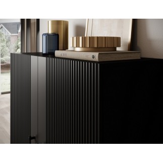 Beau buffet haut noir de qualité avec rangement, RAFA