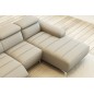 Canapé d'angle fonction relax en cuir italien 5 places SERENITY, gris clair, angle droit