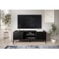 Meuble TV design de qualité avec rangement, RAINER, Noir