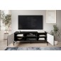 Meuble TV design de qualité avec rangement, RAINER, Noir