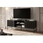 Meuble TV design de qualité avec rangement, RAINER, Noir