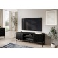 Meuble TV design de qualité avec rangement, RAINER, Noir
