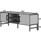 Meuble TV design de qualité avec rangement, RAINER, Noir