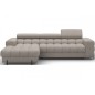 Canapé d'angle convertible FELIX en tissu bouclette taupe, 5 places, angle gauche (vu de face) Canapé d'angle convertible FELIX en tissu bouclette taupe, 5 places, angle gauche (vu de face)