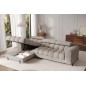 Canapé d'angle convertible FELIX en tissu bouclette taupe, 5 places, angle gauche (vu de face) Canapé d'angle convertible FELIX en tissu bouclette taupe, 5 places, angle gauche (vu de face)