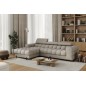 Canapé d'angle convertible FELIX en tissu bouclette taupe, 5 places, angle gauche (vu de face) Canapé d'angle convertible FELIX en tissu bouclette taupe, 5 places, angle gauche (vu de face)