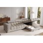 Canapé d'angle convertible FELIX tissu bouclette taupe, 5 places, angle droit (vu de face) Canapé d'angle convertible FELIX tissu bouclette taupe, 5 places, angle droit (vu de face)