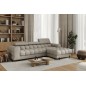 Canapé d'angle convertible FELIX tissu bouclette taupe, 5 places, angle droit (vu de face) Canapé d'angle convertible FELIX tissu bouclette taupe, 5 places, angle droit (vu de face)
