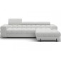 Canapé d'angle convertible FELIX tissu bouclette ivoire, 5 places, angle droit (vu de face) Canapé d'angle convertible FELIX tissu bouclette ivoire, 5 places, angle droit (vu de face)