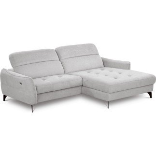 Canapé d'angle convertible en tissu luxe 5 places
