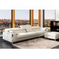 Canapé droit en cuir italien 4 places SUEDO, marron (sans la partie pouf de 85 cm)