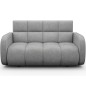 Canapé 2 places convertible tissu doux, gris, coffre, DEVON Canapé 2 places convertible tissu doux, gris, coffre, DEVON