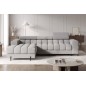 Canapé d'angle convertible FELIX VELOURS en velours gris 5 places, angle gauche (vu de face) Canapé d'angle convertible FELIX VELOURS en velours gris 5 places, angle gauche (vu de face)