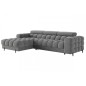 Canapé d'angle convertible FELIX VELOURS en velours gris foncé 5 places, angle gauche (vu de face) Canapé d'angle convertible FELIX VELOURS en velours gris foncé 5 places, angle gauche (vu de face)