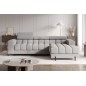 Canapé d'angle convertible FELIX VELOURS en velours gris, 5 places, angle droit (vu de face) Canapé d'angle convertible FELIX VELOURS en velours gris, 5 places, angle droit (vu de face)