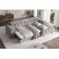 Canapé d'angle convertible FELIX VELOURS en velours gris, 5 places, angle droit (vu de face) Canapé d'angle convertible FELIX VELOURS en velours gris, 5 places, angle droit (vu de face)