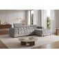 Canapé d'angle convertible FELIX VELOURS en velours gris, 5 places, angle droit (vu de face) Canapé d'angle convertible FELIX VELOURS en velours gris, 5 places, angle droit (vu de face)