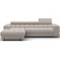 Canapé d'angle convertible FELIX VELOURS en velours beige 5 places, angle gauche (vu de face) Canapé d'angle convertible FELIX VELOURS en velours beige 5 places, angle gauche (vu de face)