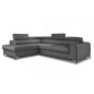 - Canapé d'angle convertible LARRY TISSU gris foncé 5 places angle gauche (vu de face) - Canapé d'angle convertible LARRY TISSU gris foncé 5 places angle gauche (vu de face)