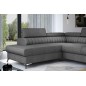 - Canapé d'angle convertible LARRY TISSU gris foncé 5 places angle gauche (vu de face) - Canapé d'angle convertible LARRY TISSU gris foncé 5 places angle gauche (vu de face)
