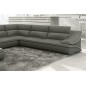 Modification de commande : Canapé d'angle en cuir luxe italien 7 places ANGELO, gris foncé et blanc, angle droit, reste à payer