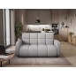 Canapé 2 places convertible tissu doux, gris, coffre, DEVON Canapé 2 places convertible tissu doux, gris, coffre, DEVON