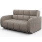 Canapé 2 places convertible tissu doux beige, coffre, DEVON