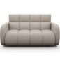 Canapé 2 places convertible tissu bouclette beige, coffre, DEVON