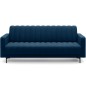 Canapé 3 places convertible velours luxe bleu foncé, coffre, RONSARD